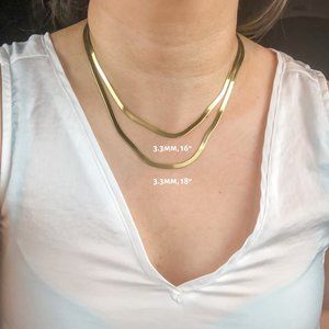 Gold Herringbone Chain 14K Herringbone Chain Necklace Herringbone Snake Chain